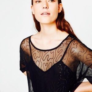 zara tulle maxi dress with drop short sleeves